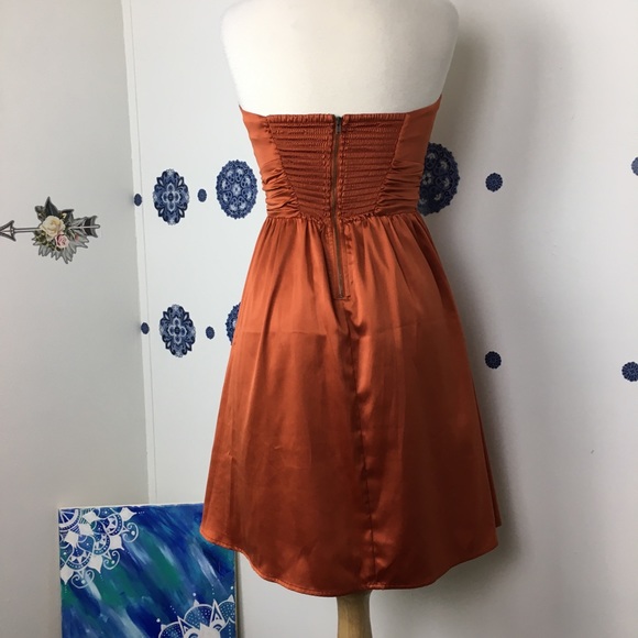 NWT The Limited strapless fall spiced pumpkin formal party dress size 0 - Picture 6 of 9